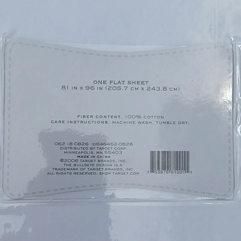 Vintage 100% Cotton One Full Sized Flat Sheet